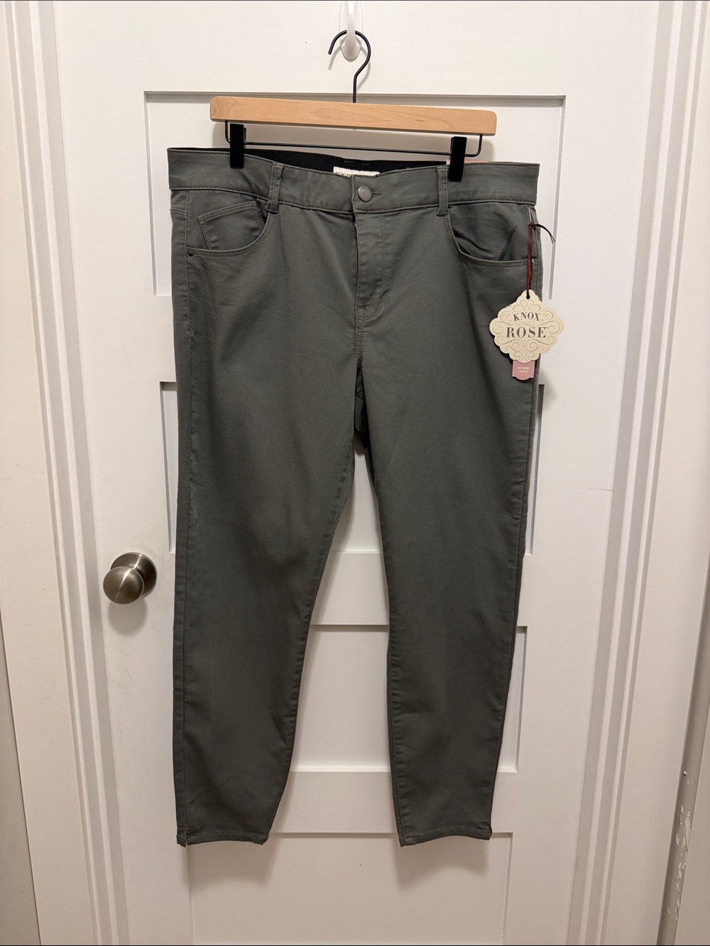 Knox Rose Olive Green Skinny Jeans for Women